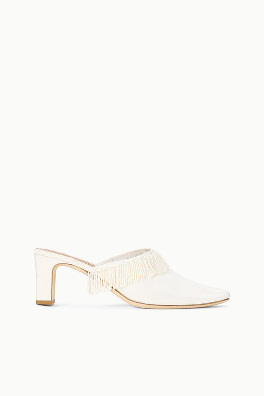STAUD Joanna Kitten Heel Mule Ivory