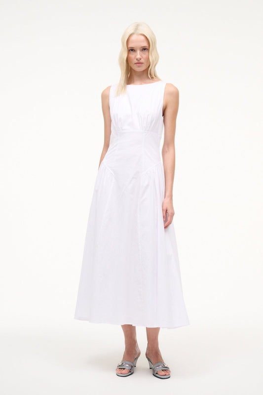 STAUD Gwen Dress White
