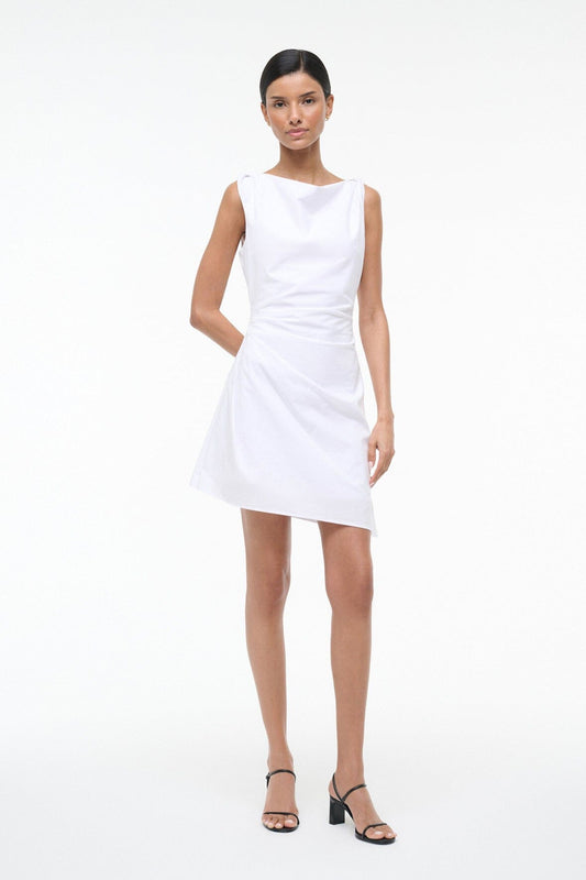 STAUD Callie Mini Dress White