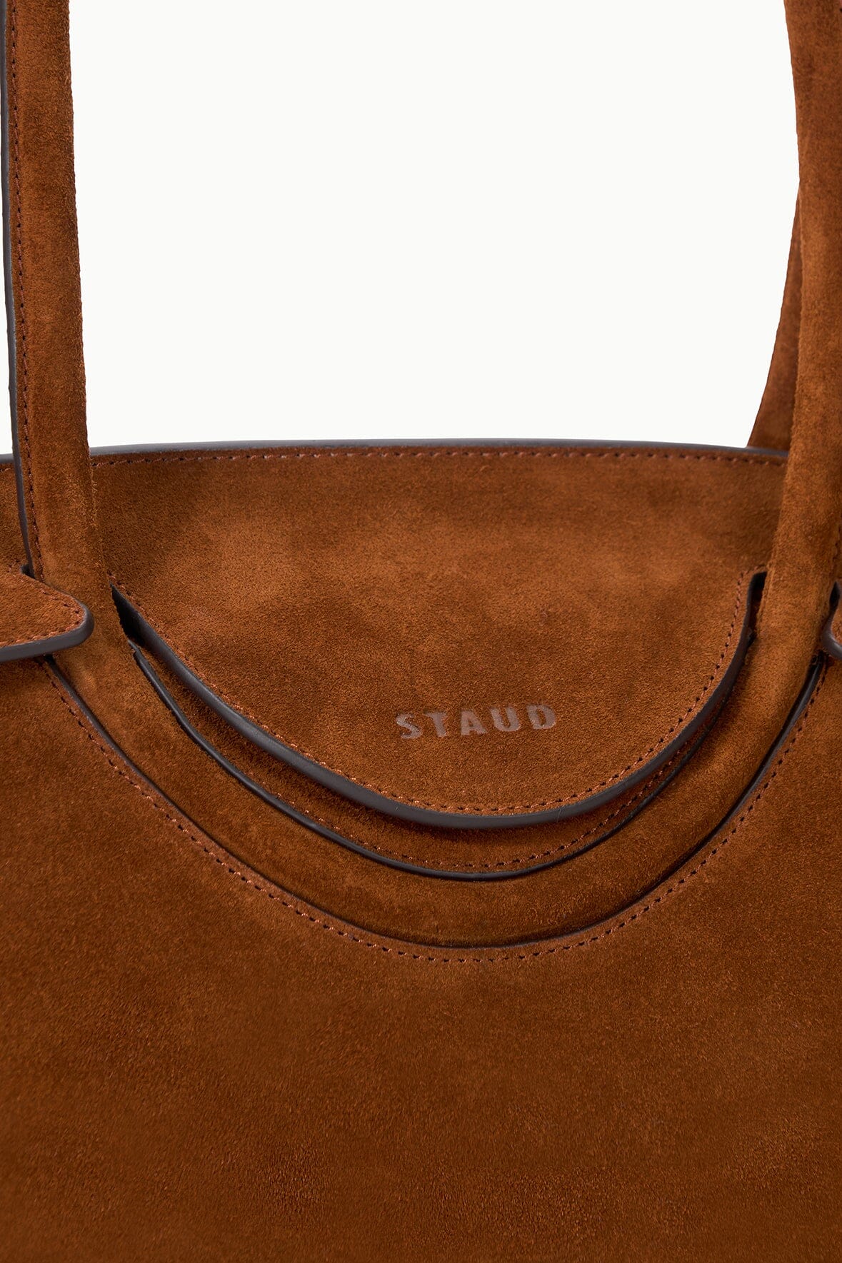 STAUD Maude Shoulder Bag Tabac Suede