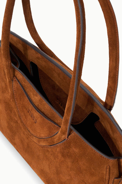 STAUD Maude Shoulder Bag Tabac Suede