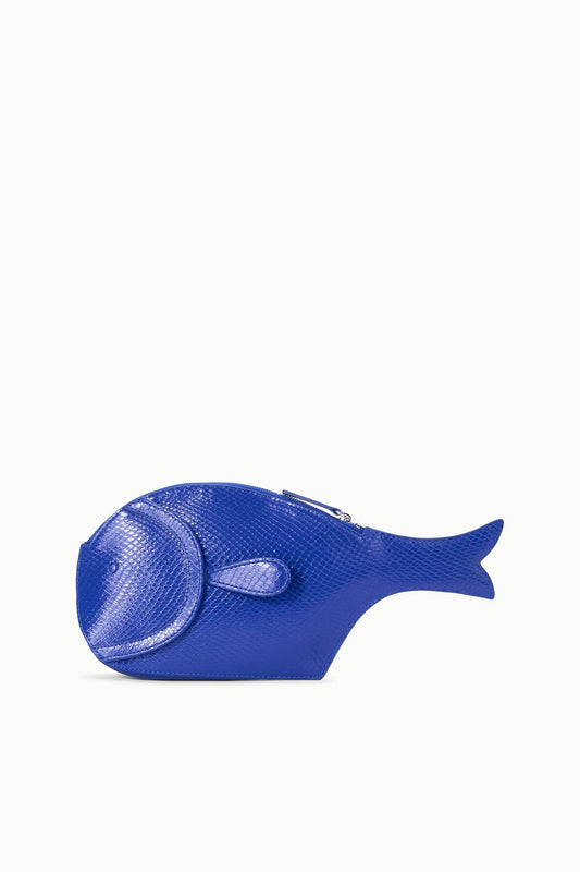 STAUD Pesce Clutch - Cobalt Blue Fish-Shaped Handbag