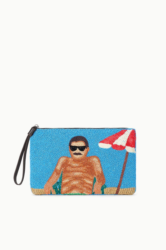 STAUD Tommy Beaded Large Pouch Sundaze