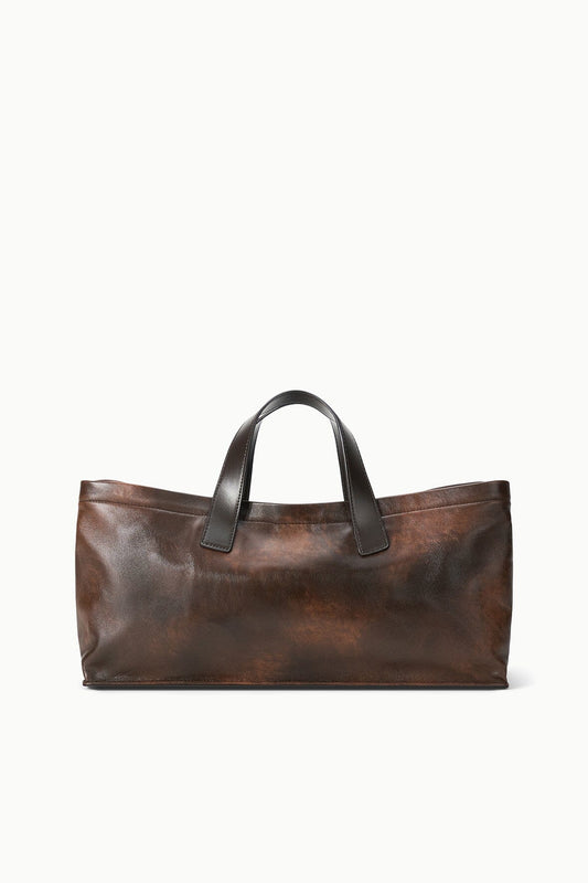 STAUD Port Tote Espresso Distressed