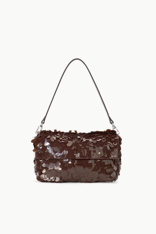 STAUD Timmy Shoulder Bag Cacao Sequins
