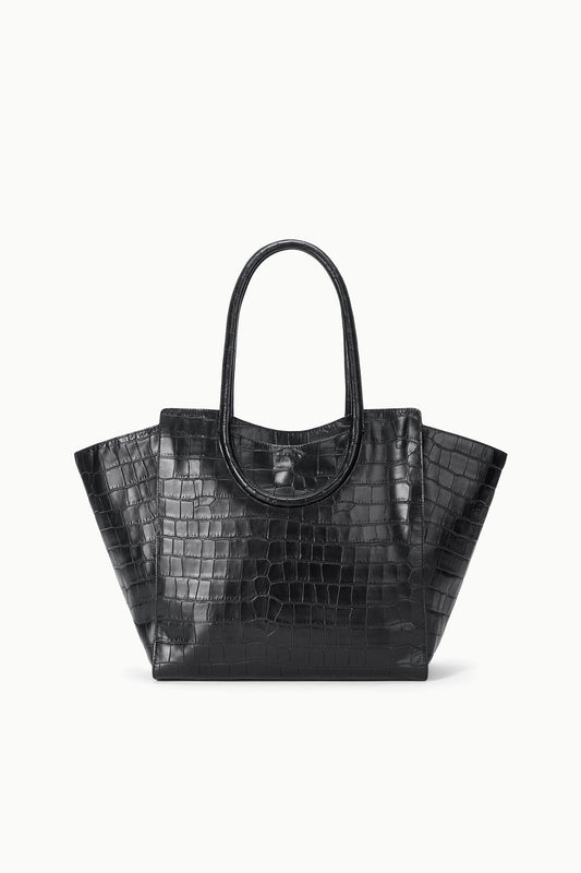 STAUD Maude Tote Bag Black Croco