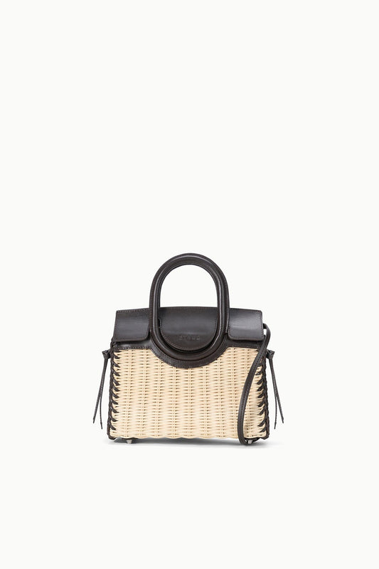 STAUD Maude Mini Wicker Carryall Natural Espresso