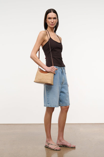 STAUD Rowey Raffia Bag Natural Tan