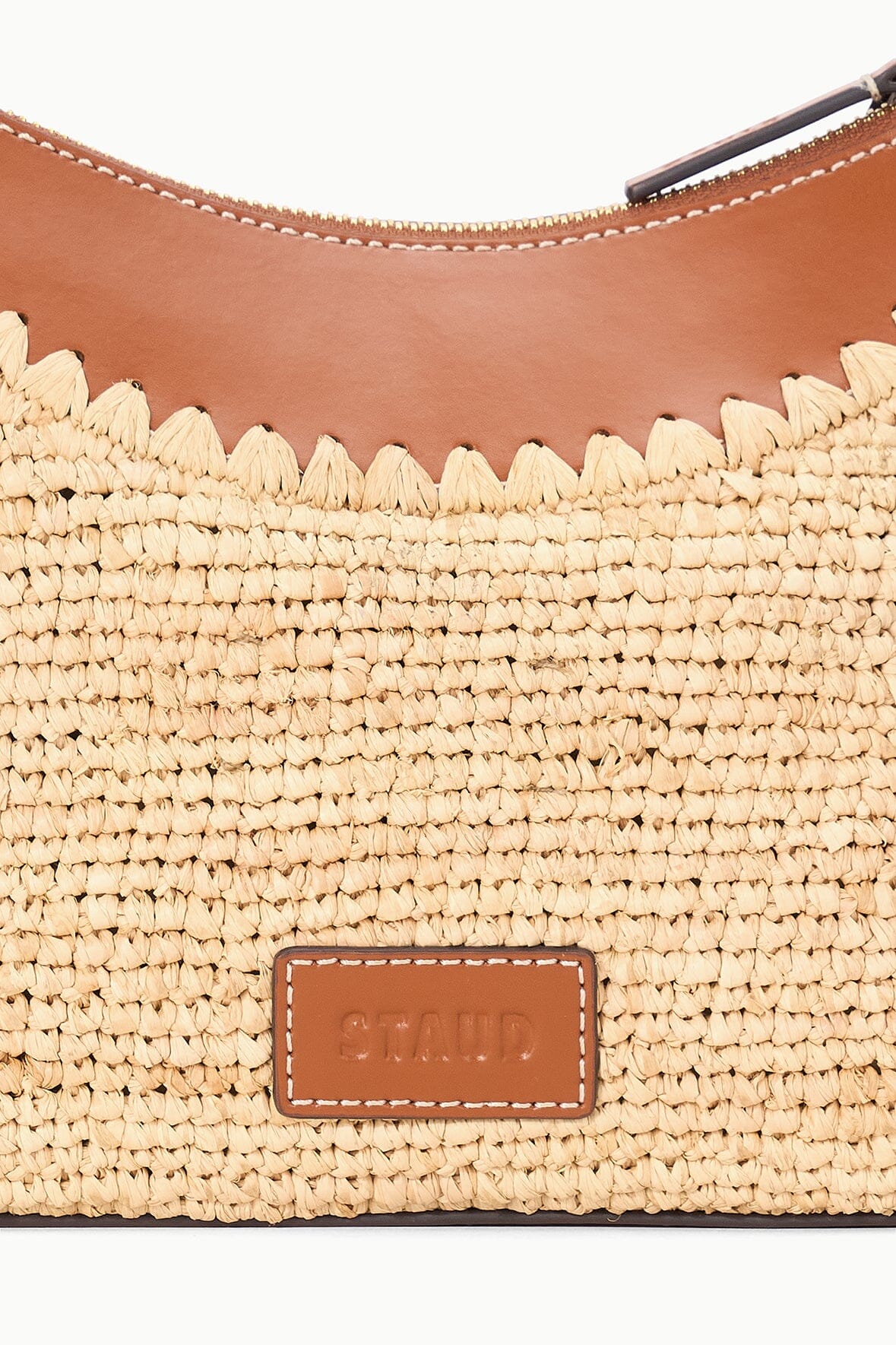 STAUD Rowey Raffia Bag Natural Tan