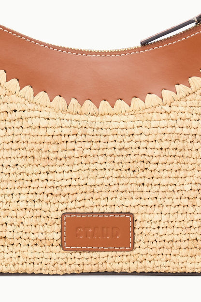 STAUD Rowey Raffia Bag Natural Tan