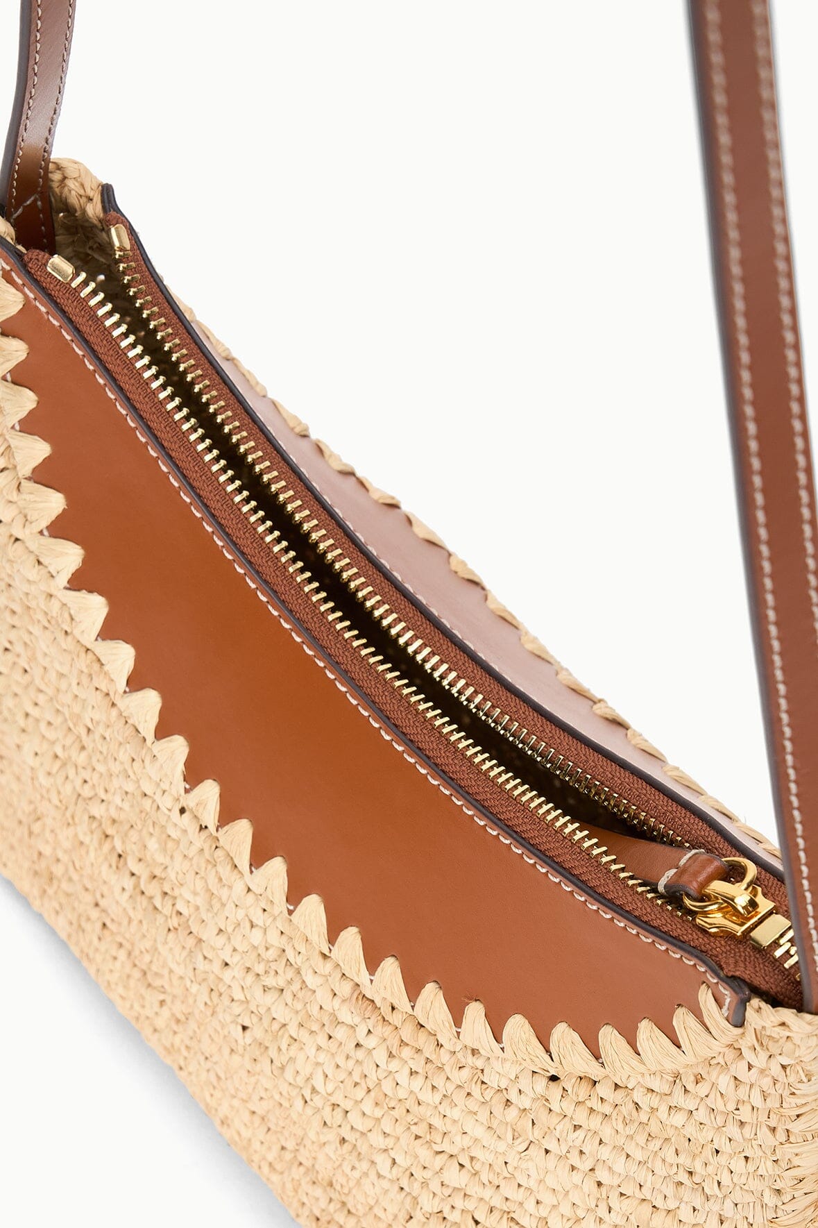 STAUD Rowey Raffia Bag Natural Tan