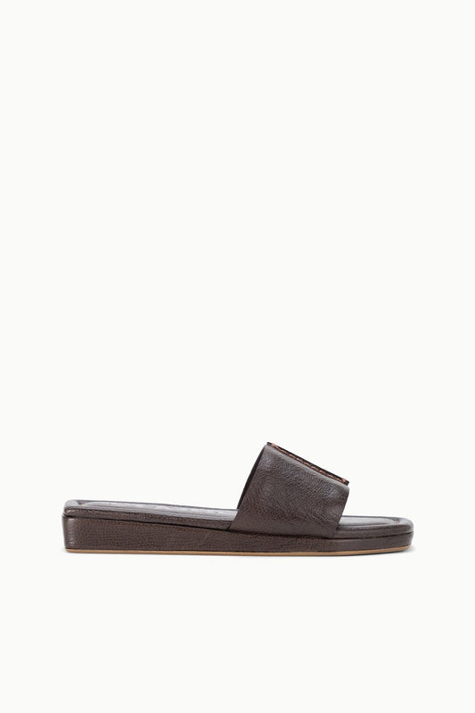 STAUD Fallon Espresso Brown Leather Platform Sandals - Staud