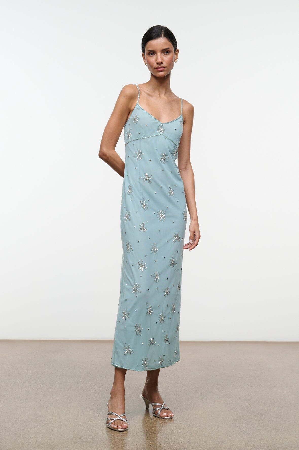 STAUD Carrie Mule Silver