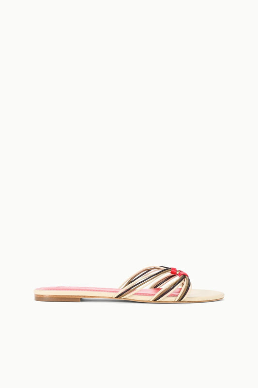 STAUD Carrie Sandal Cream Red Rose