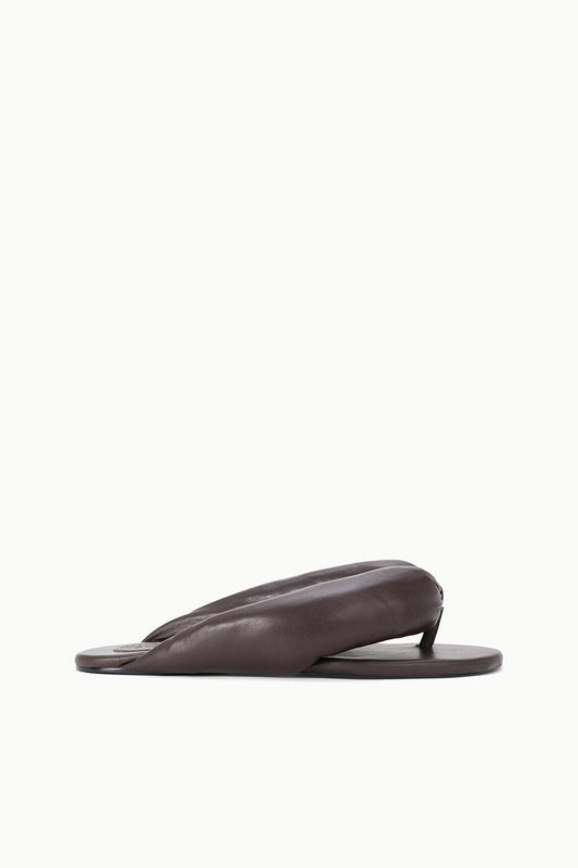 STAUD Juno Espresso Brown Puffy Leather Sandals - Staud