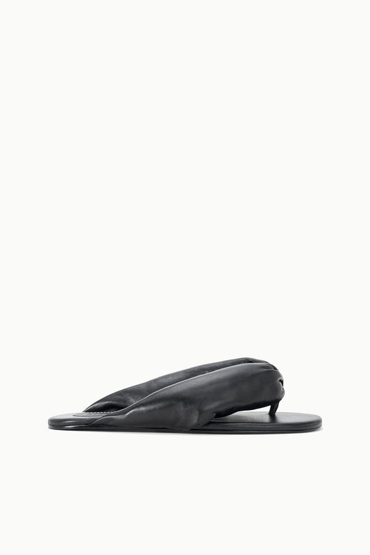 STAUD Juno Black Puffy Leather Sandals - Staud