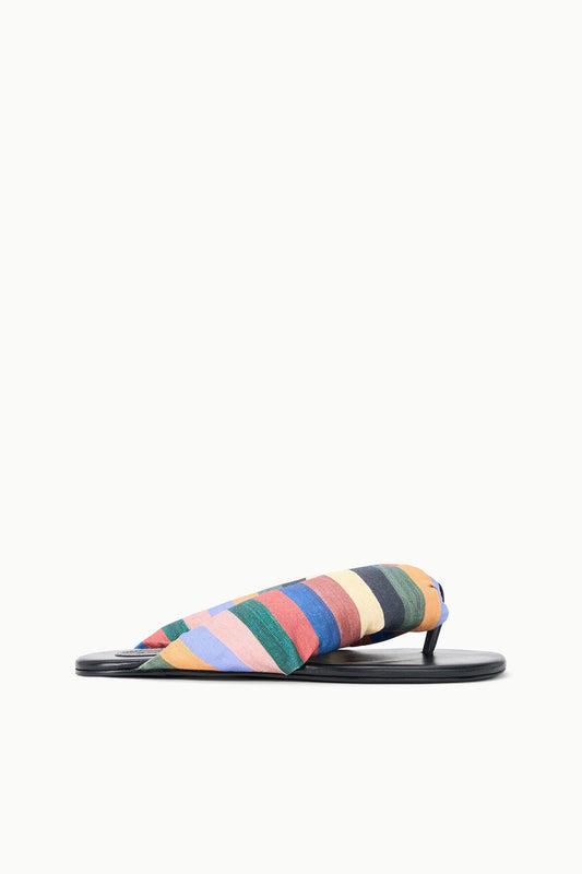 STAUD Juno Multicolor Artist Stripe Puffy Thong Sandal - Staud