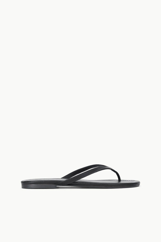STAUD Freja Black Sandals - Nappa Leather Flip Flops