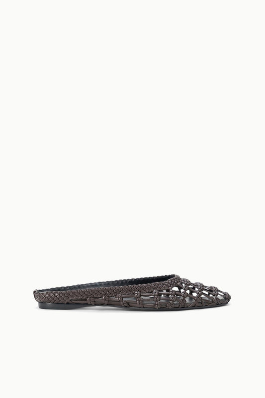STAUD Otto Hand-Knotted Flat Mule Espresso