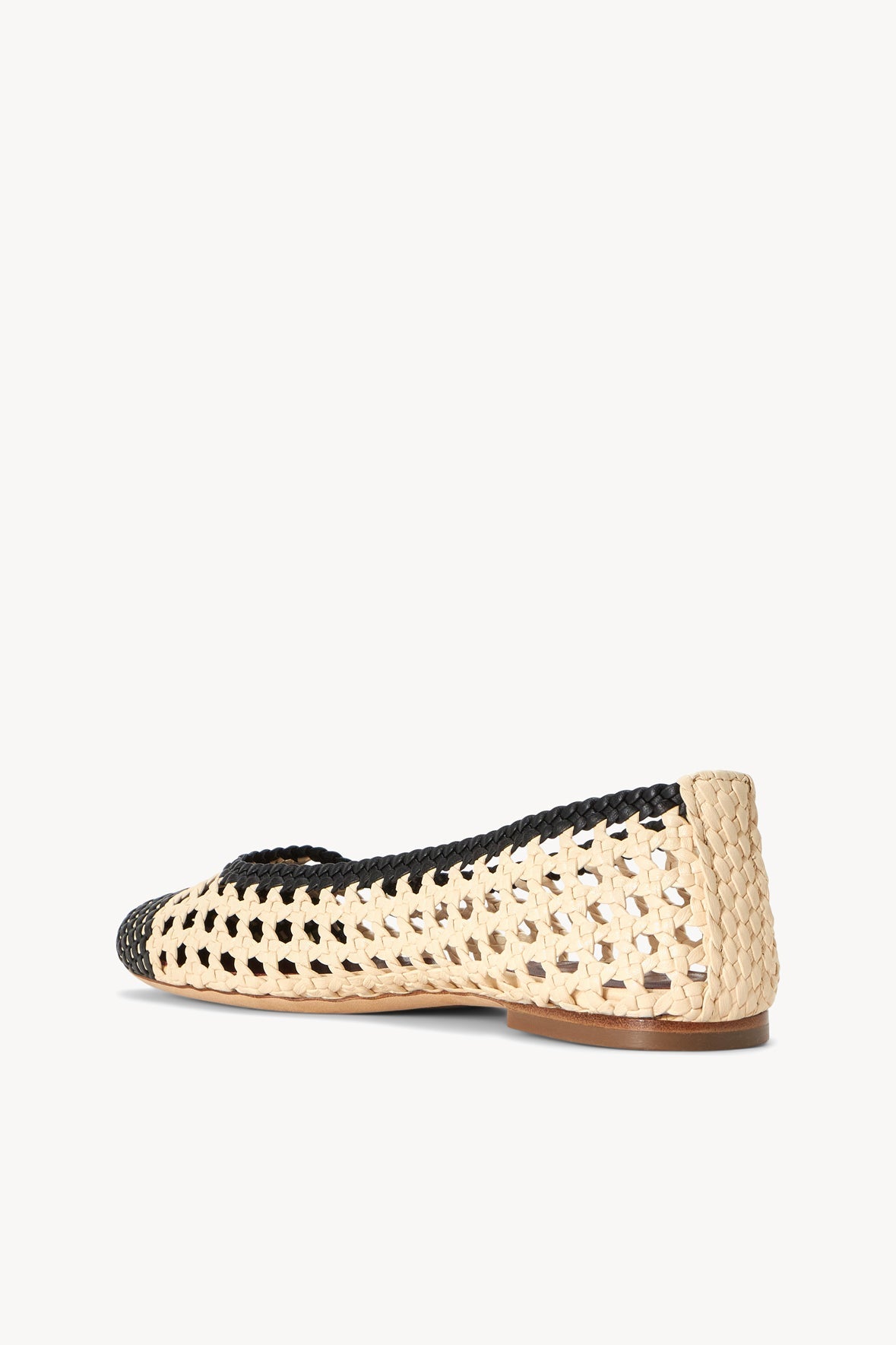 STAUD Nell Crochet Ballerina Cream Black