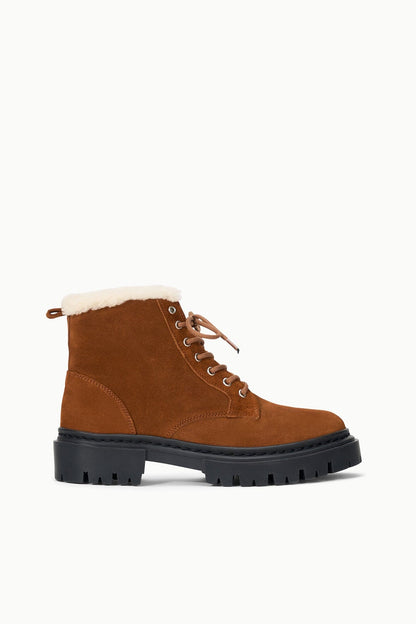 STAUD Henry Combat Boot Tabac Suede