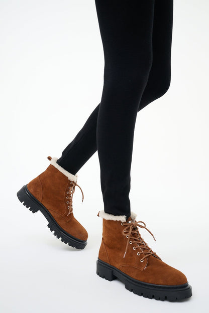 STAUD Henry Combat Boot Tabac Suede