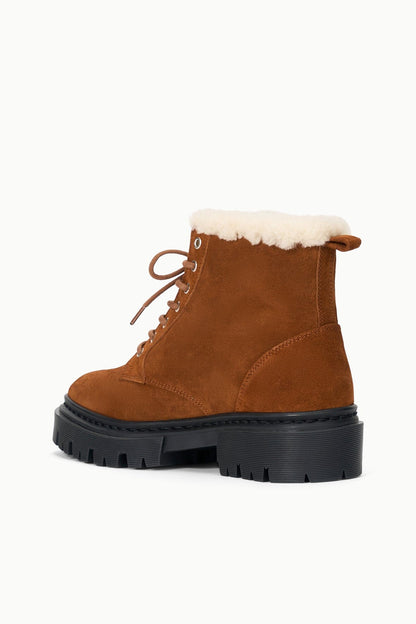STAUD Henry Combat Boot Tabac Suede