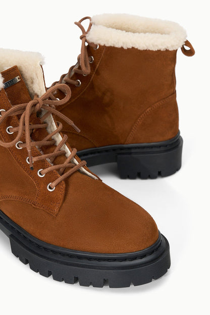 STAUD Henry Combat Boot Tabac Suede