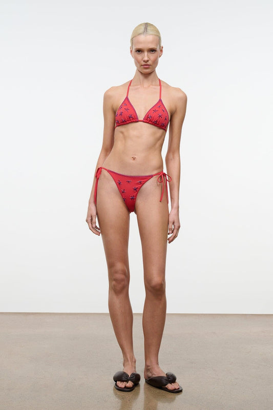 STAUD Lido Triangle Bikini Top Painted Foulard