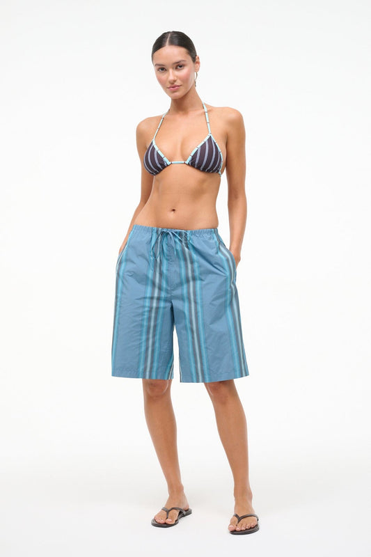 STAUD Lido Triangle Bikini Top Redondo Stripe