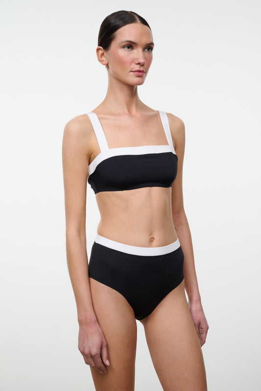 STAUD Liv Bikini Top Black White