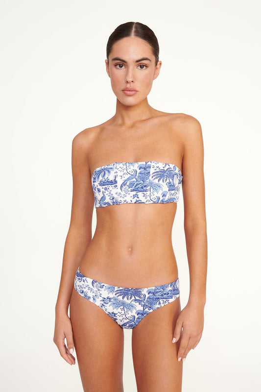 STAUD Mala Bikini Top Blue Toile