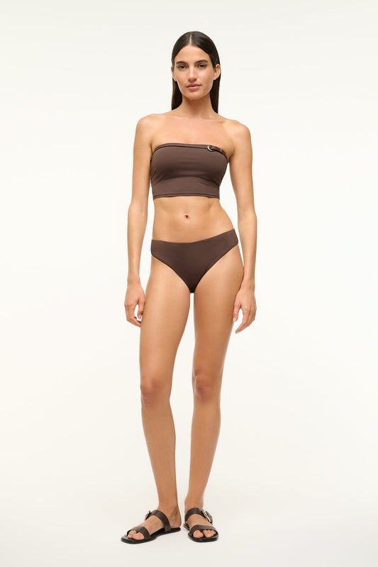 STAUD Gemma Bikini Bottom Dark Chocolate