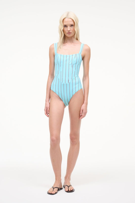 STAUD Adelaide One Piece Blue Toile