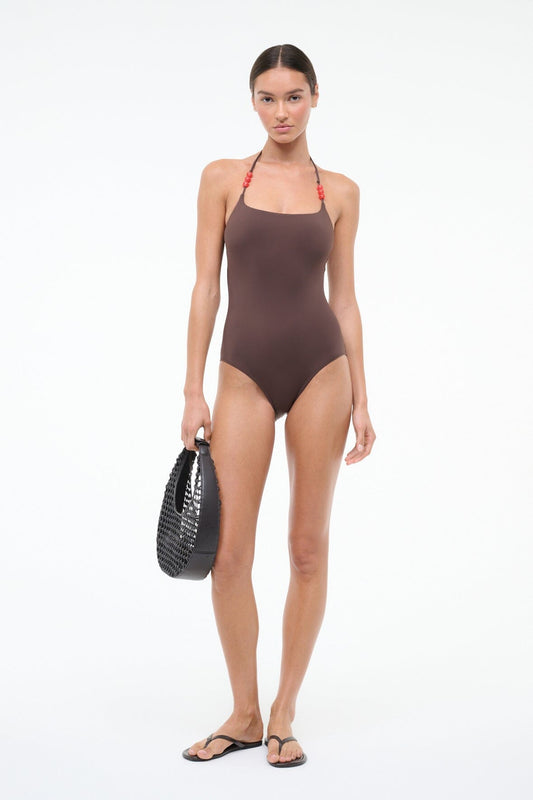 STAUD Laird One Piece Dark Chocolate Flame