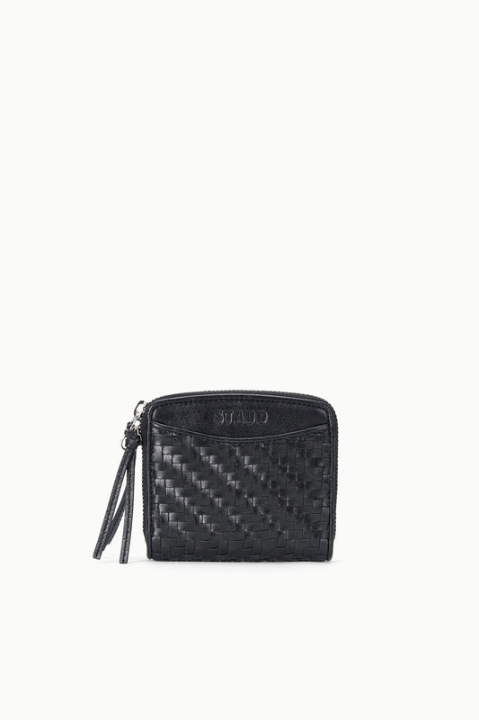 STAUD Mae Hand-Woven Wallet Black Woven