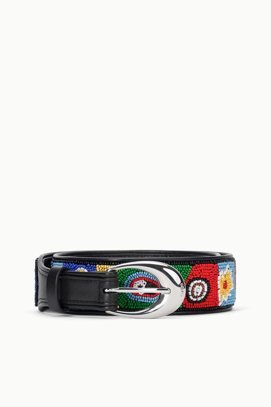 STAUD Moon Buckle Belt Beaded Millefiore
