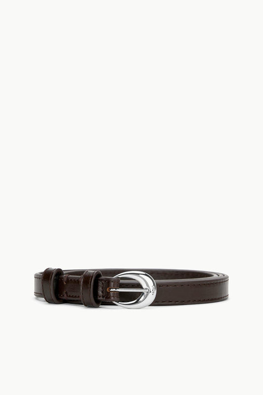 STAUD Slim Moon Buckle Belt - 13mm Mahogany Silver
