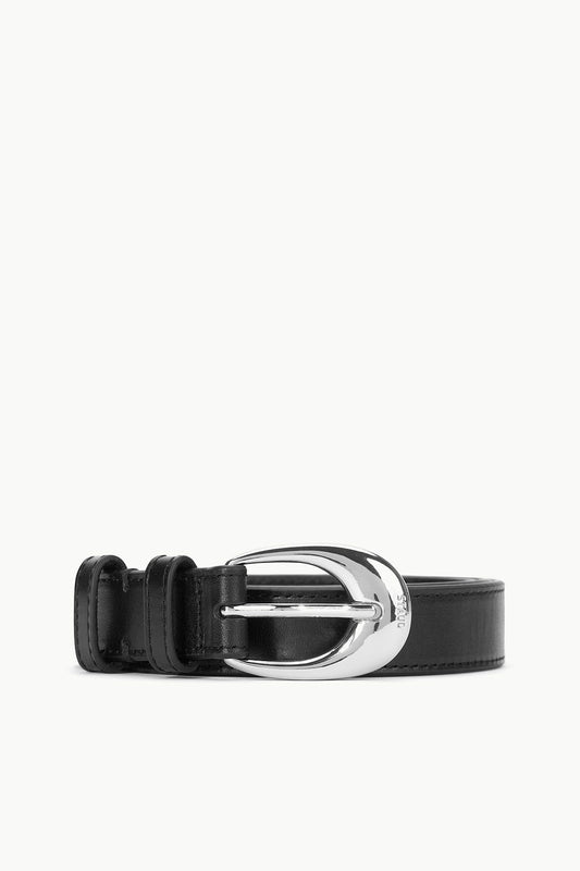 STAUD Moon Buckle Belt Black Silver