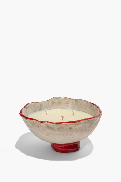 STAUD Ceramic Mushroom Candle Natural Red