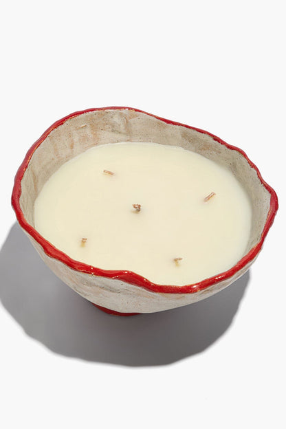 STAUD Ceramic Mushroom Candle Natural Red