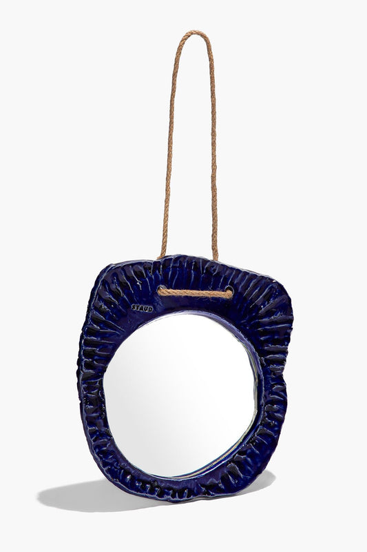 STAUD Hanging Wall Mirror Indigo Glaze