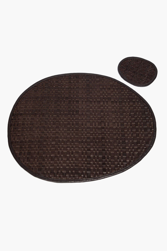 STAUD Gentry Leather Placemat Espresso