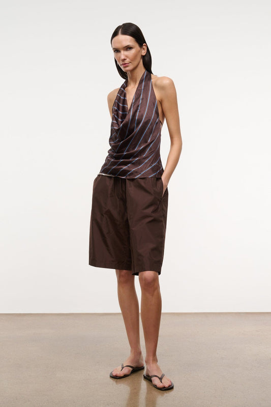STAUD Liora Silk Top Redondo Stripe