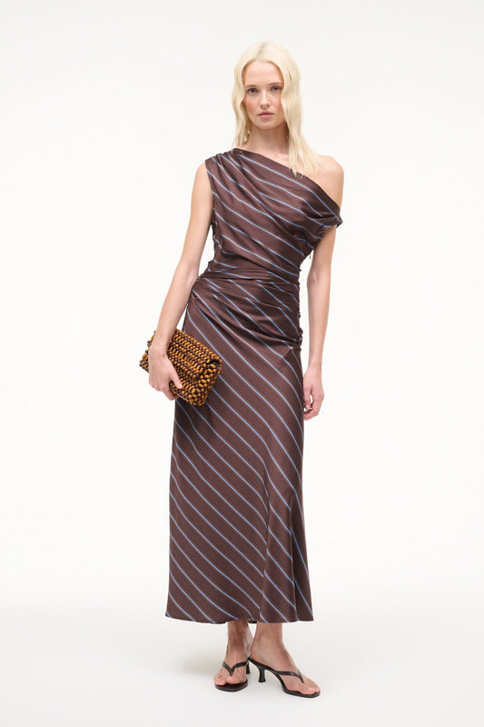 STAUD Phare Silk Dress Redondo Stripe