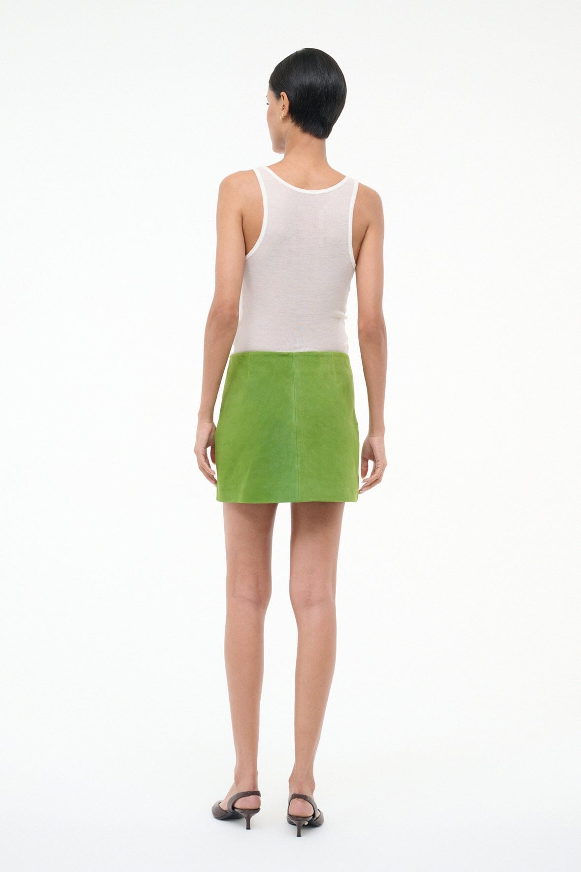 STAUD Crest Suede Skirt Leaf Suede