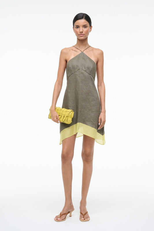 STAUD Oro Linen Dress Palo Verde