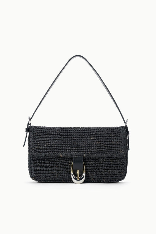 STAUD Harlow Raffia Bag Black