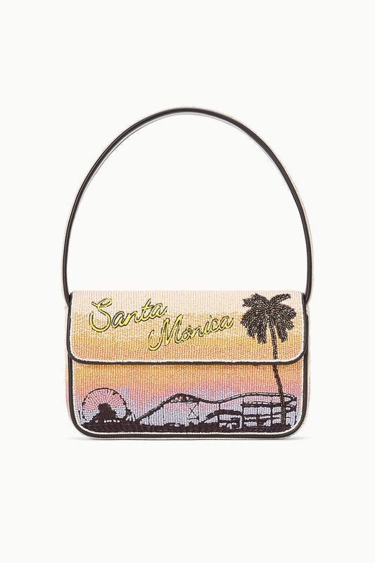 STAUD Tommy Beaded Bag Santa Monica Sunset