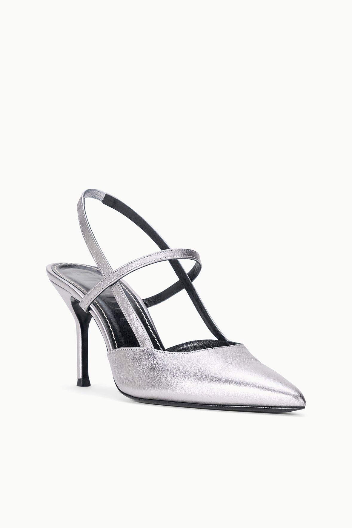 STAUD Sebastian High Heel Slingback Pewter